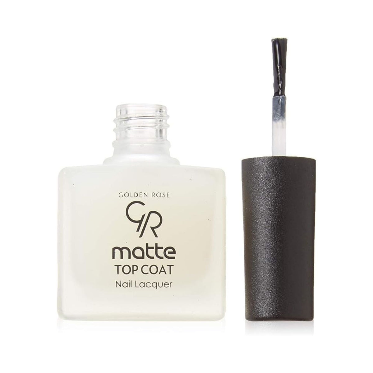 Refect Beauty Golden Rose matte top coat nail lacquer bottle with applicator brush for a velvety finish