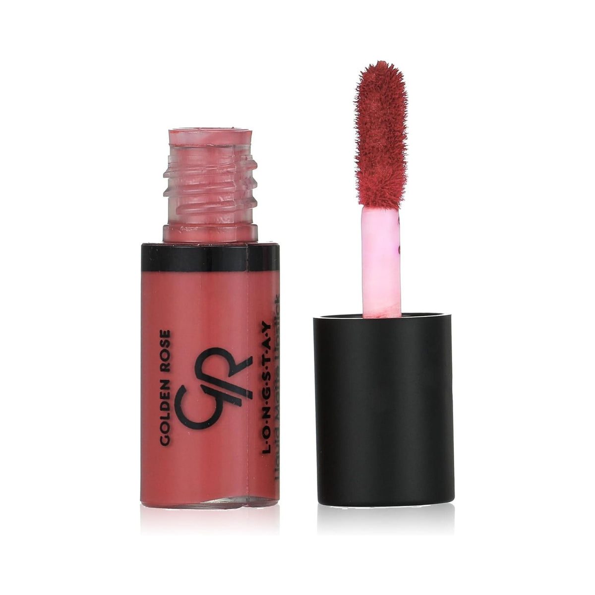 Refect Beauty Golden Rose Longstay mini liquid matte lipstick in a dusty rose shade with applicator brush 19