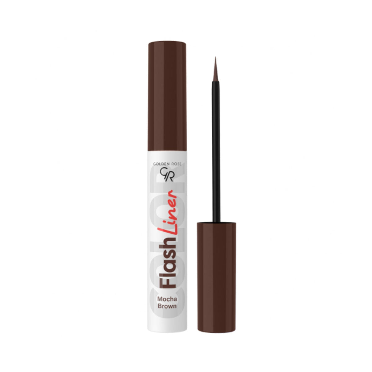 Refect Beauty Golden Rose Flash Liner liquid eyeliner in mocha brown with a thin flexible applicator tip