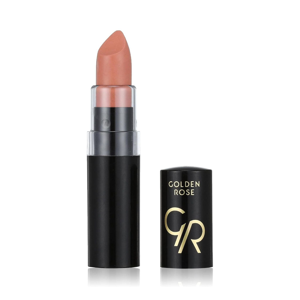 Refect Beauty Golden Rose Vision Lipstick in a soft nude shade with a creamy finish and black tube packaging 144