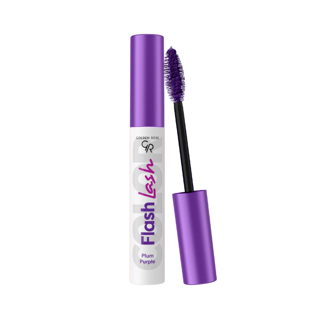 Refect Beauty Golden Rose Flash Lash plum purple mascara with a fiber brush for lengthening and separating lashes