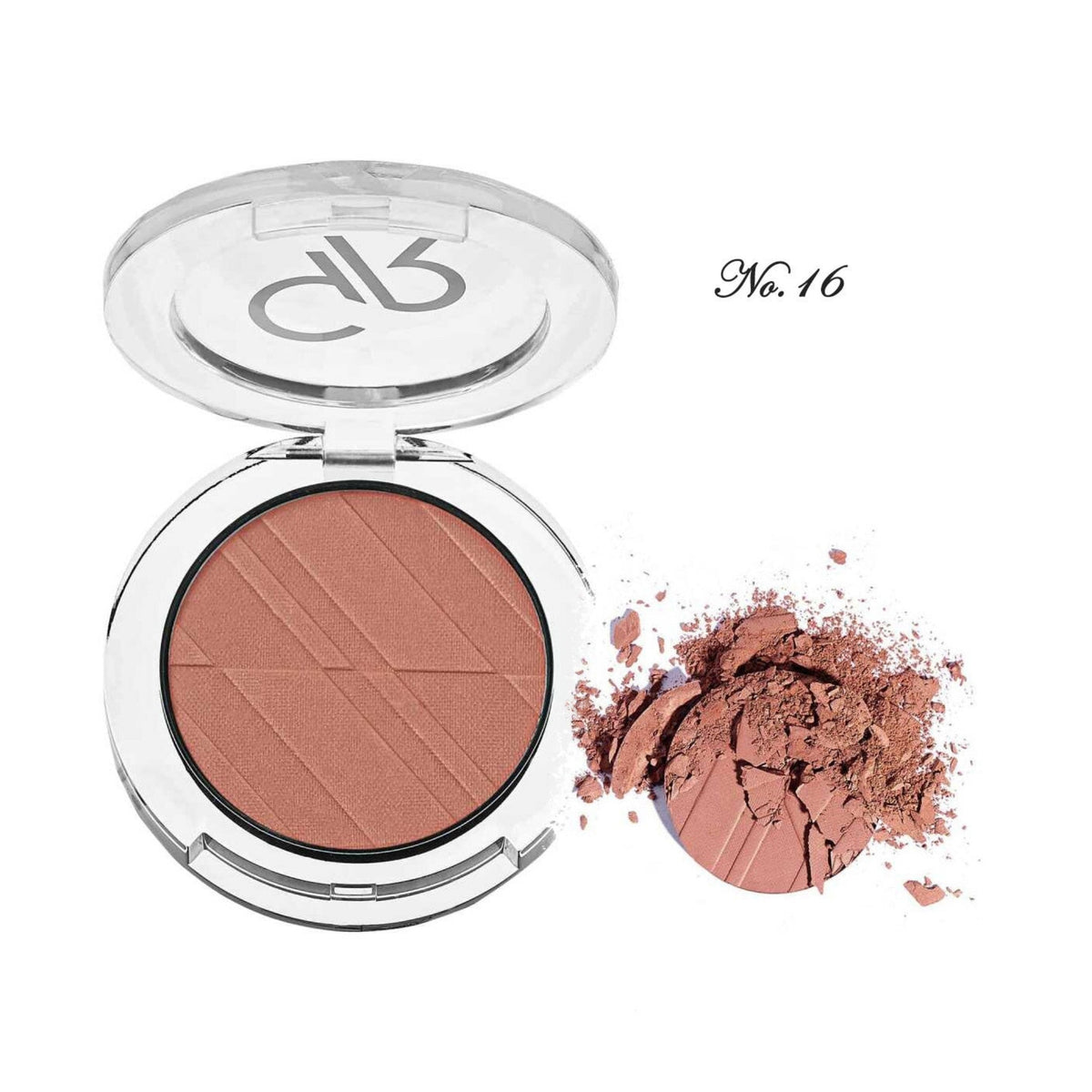 Refect Beauty Golden Rose powder blush in shade 16, a warm dusty rose compact with a smooth, buildable matte finish.