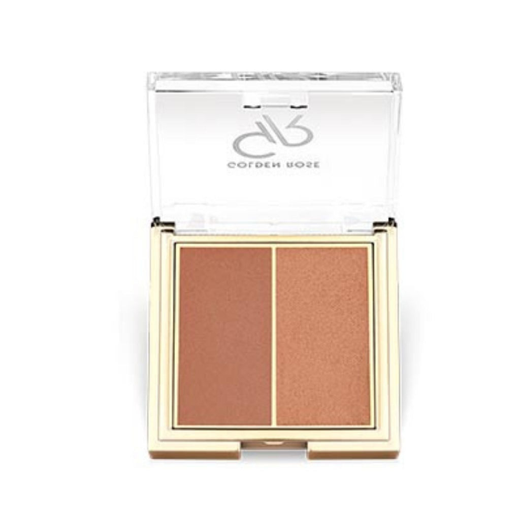 Refect Beauty Golden Rose Iconic Powder Blush duo compact with matte and shimmer shades in a gold case 05
