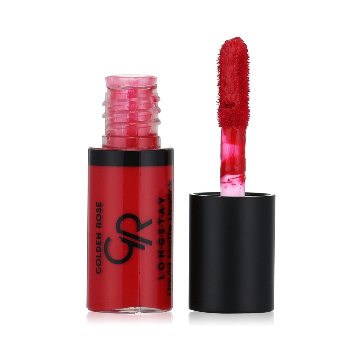 Refect Beauty Golden Rose Longstay mini liquid matte lipstick in a vibrant red shade with applicator wand 18
