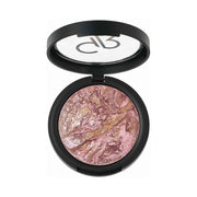 Refect Beauty Golden Rose Terracota Stardust bronzer in a black compact with a marbled pink and gold shimmer powder. 102