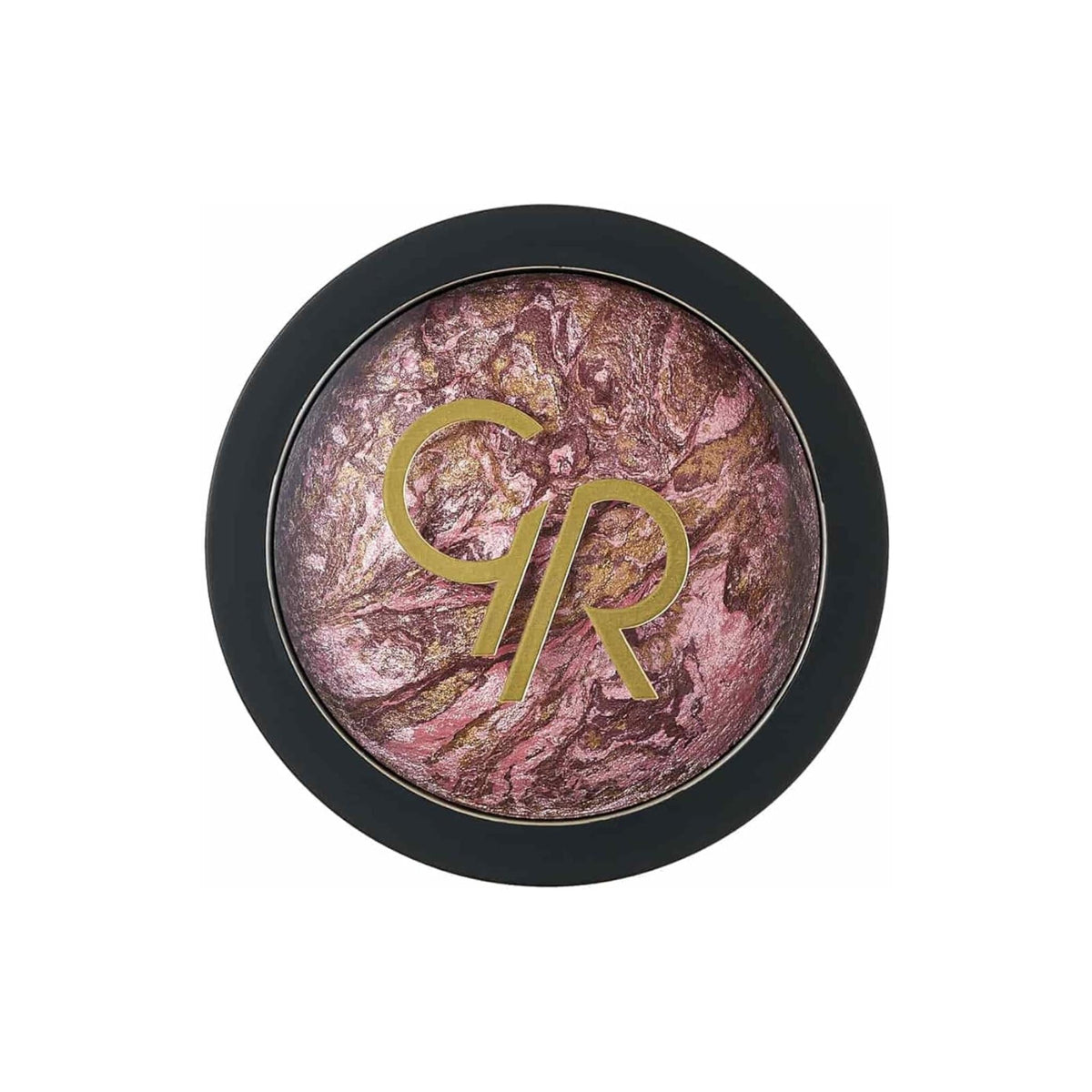 Refect Beauty Golden Rose Terracota Stardust bronzer in a round compact with a marbled pink and gold shimmer finish.