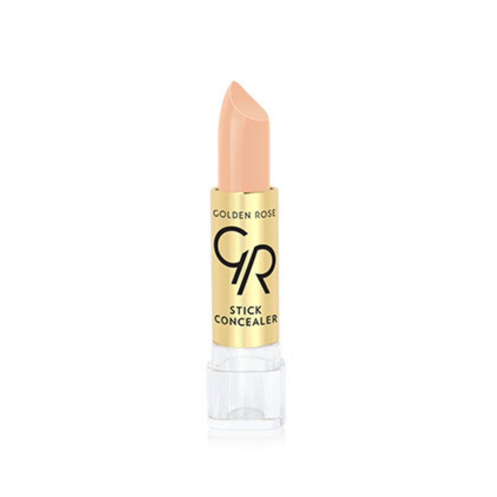 Refect Beauty Golden Rose Stick Concealer in a creamy beige shade with a gold metallic tube and clear base. 02