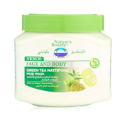 Refect Beauty Nature's Bounty Venos green tea mud mask in a light green jar for deep facial cleansing and oil control