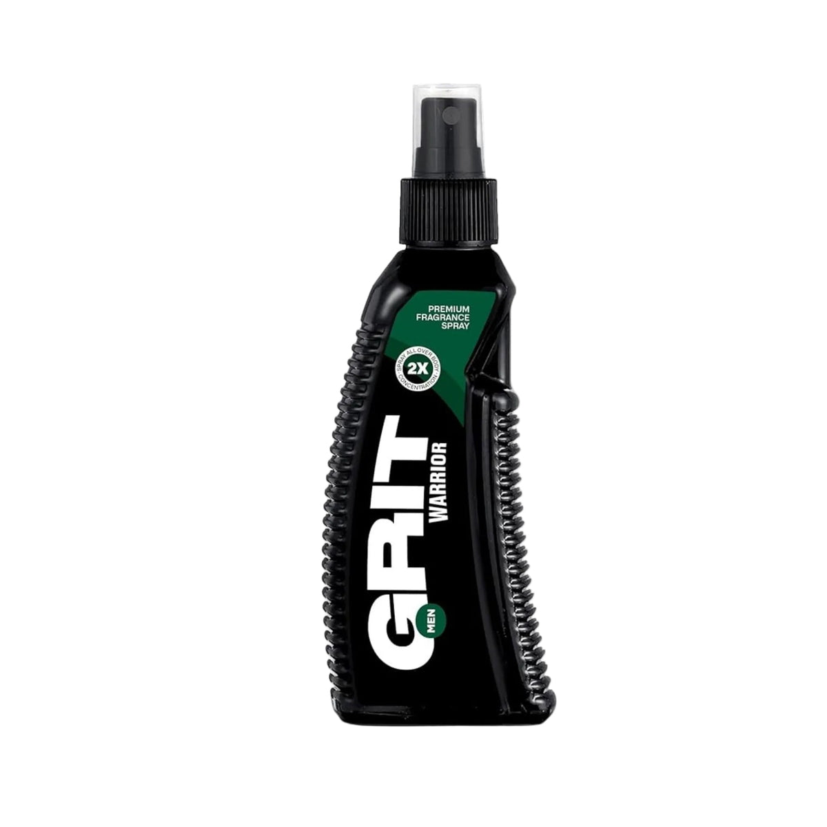 Refect Beauty Grit Warrior premium fragrance body spray for men in a black ergonomic bottle with green label details.
