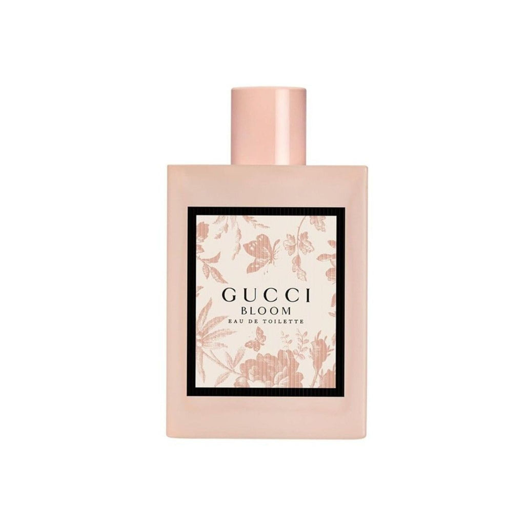 Refect Beauty Gucci Bloom Eau de Toilette perfume bottle in pale pink with a floral butterfly label design.