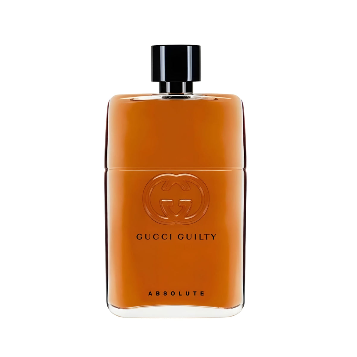 Refect Beauty Gucci Guilty Absolute Pour Homme eau de parfum in a rectangular amber glass bottle with black cap
