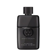Refect Beauty Gucci Guilty Pour Homme Parfum in a sleek black glass bottle with the iconic Gucci logo