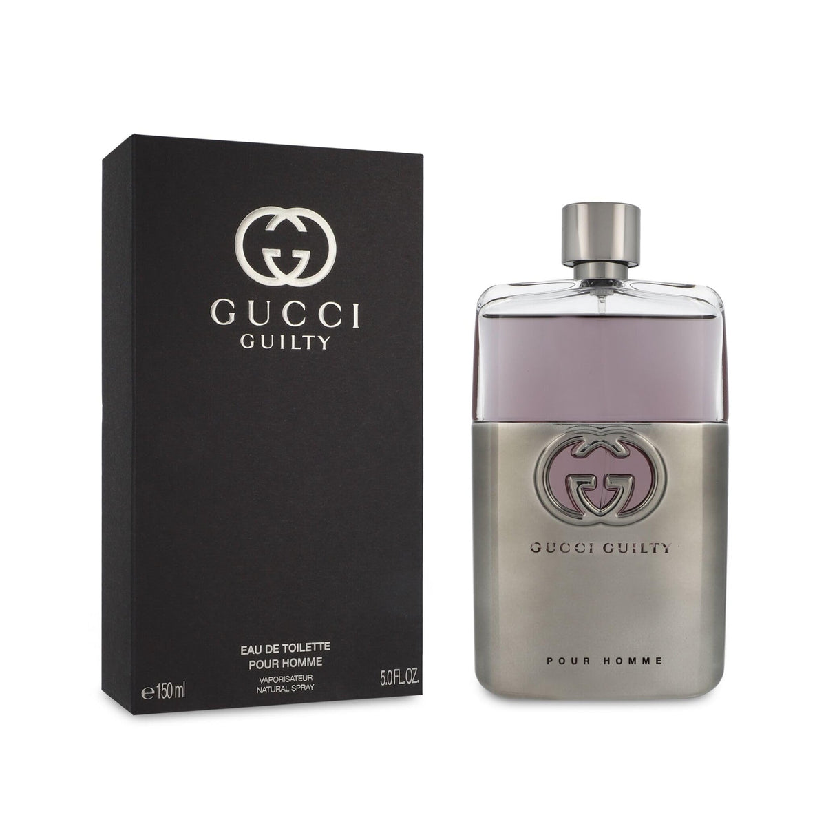 Refect Beauty Gucci Guilty Pour Homme Eau de Toilette 150ml bottle with its black designer fragrance box