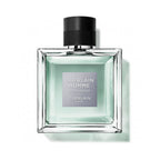 Refect Beauty Guerlain Homme Eau de Parfum in a clear glass bottle with a black cap and pale green fragrance liquid.