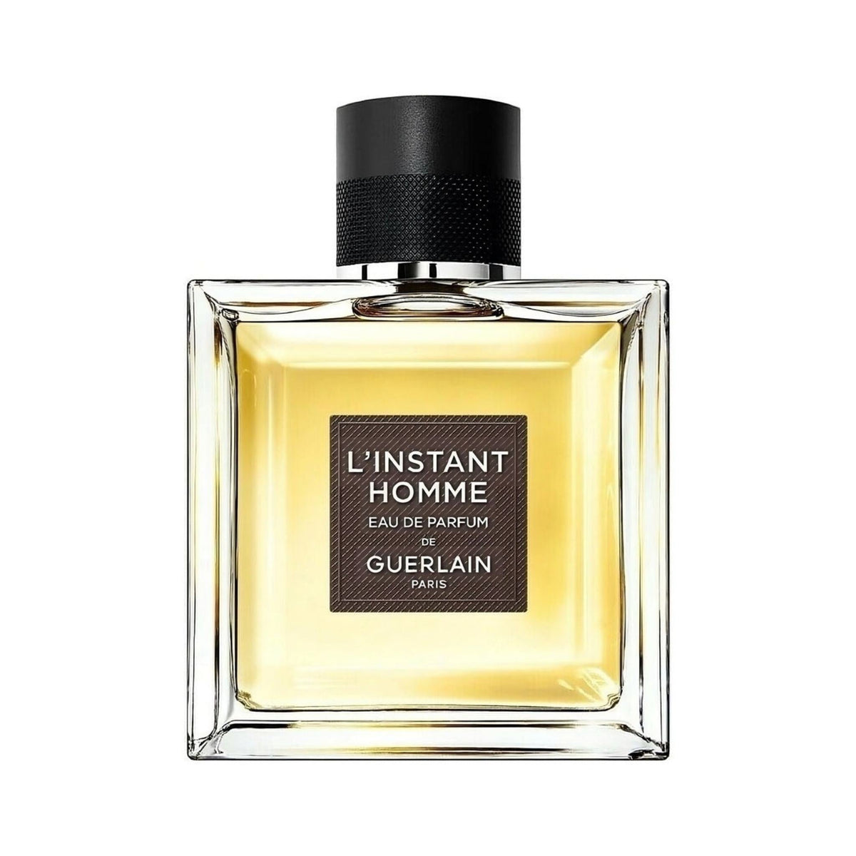 Refect Beauty Guerlain L'Instant Homme Eau de Parfum in a square glass bottle with a black cap