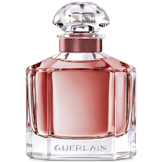 Refect Beauty Guerlain Mon Guerlain Eau de Parfum in a clear glass bottle with a rose gold collar and rounded cap.