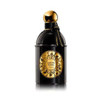 Refect Beauty Guerlain Santal Royal Eau de Parfum in a sleek black bottle with a gold label and decorative tassel.