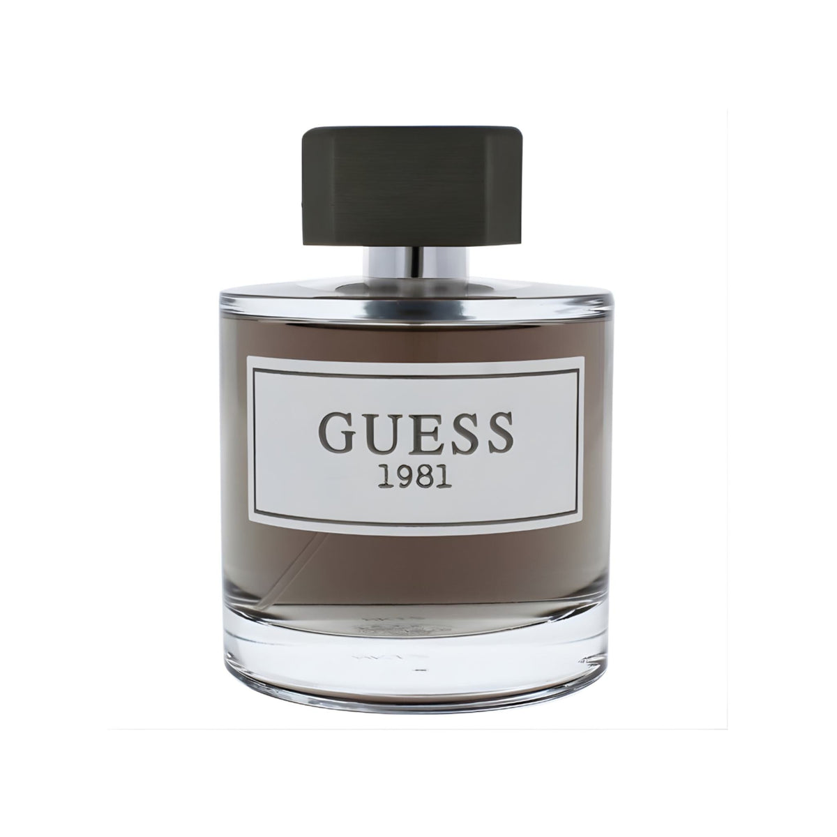 Refect Beauty Guess 1981 for Men woody aromatic eau de toilette in a clear glass bottle with a dark cap
