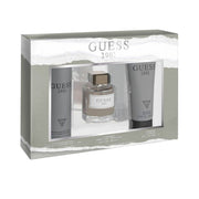 Refect Beauty Guess 1981 for Men gift set featuring eau de toilette, shower gel, and deodorant body spray in a box.
