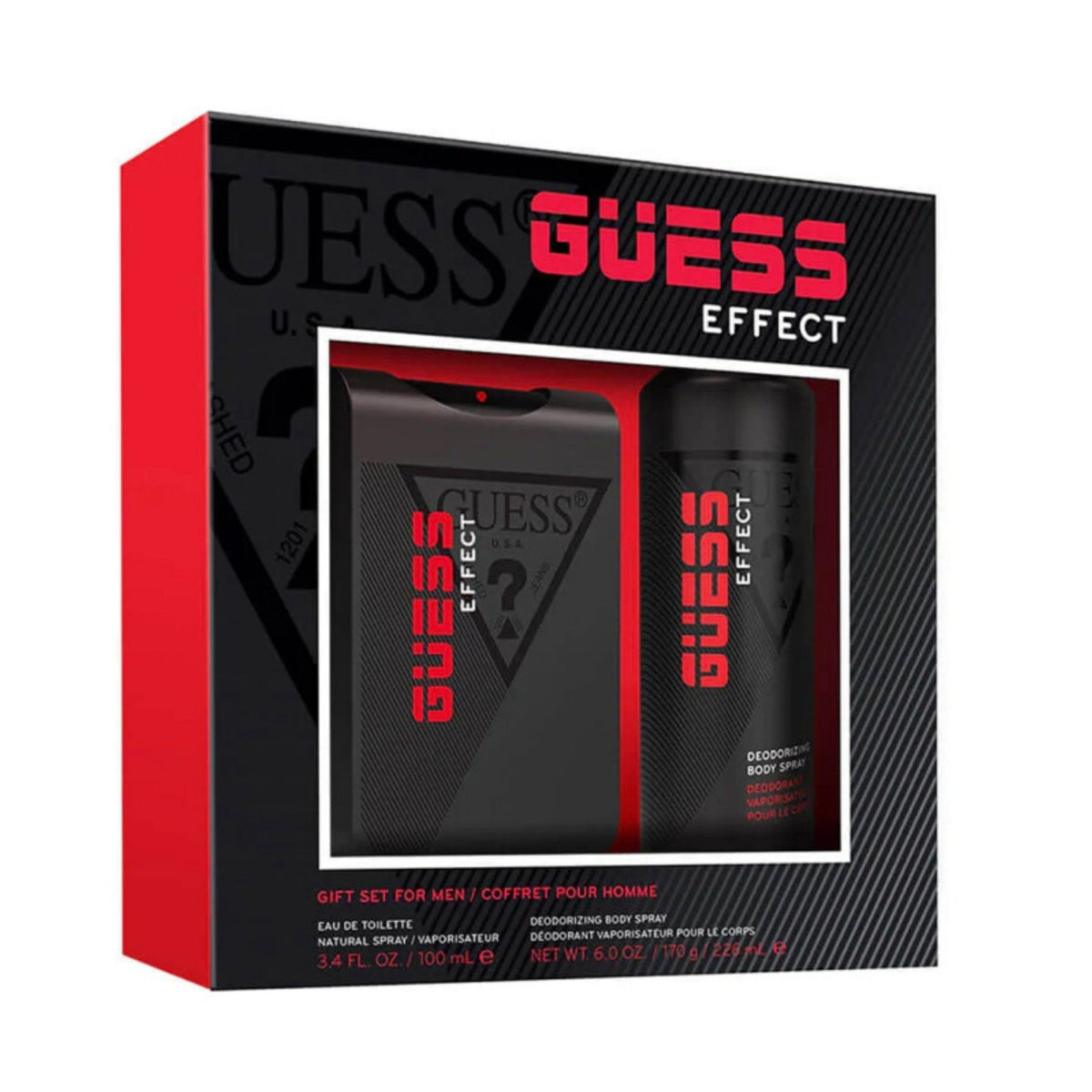 Refect Beauty Guess Effect grooming gift set for men featuring a 100ml Eau de Toilette and 226ml deodorant body spray.