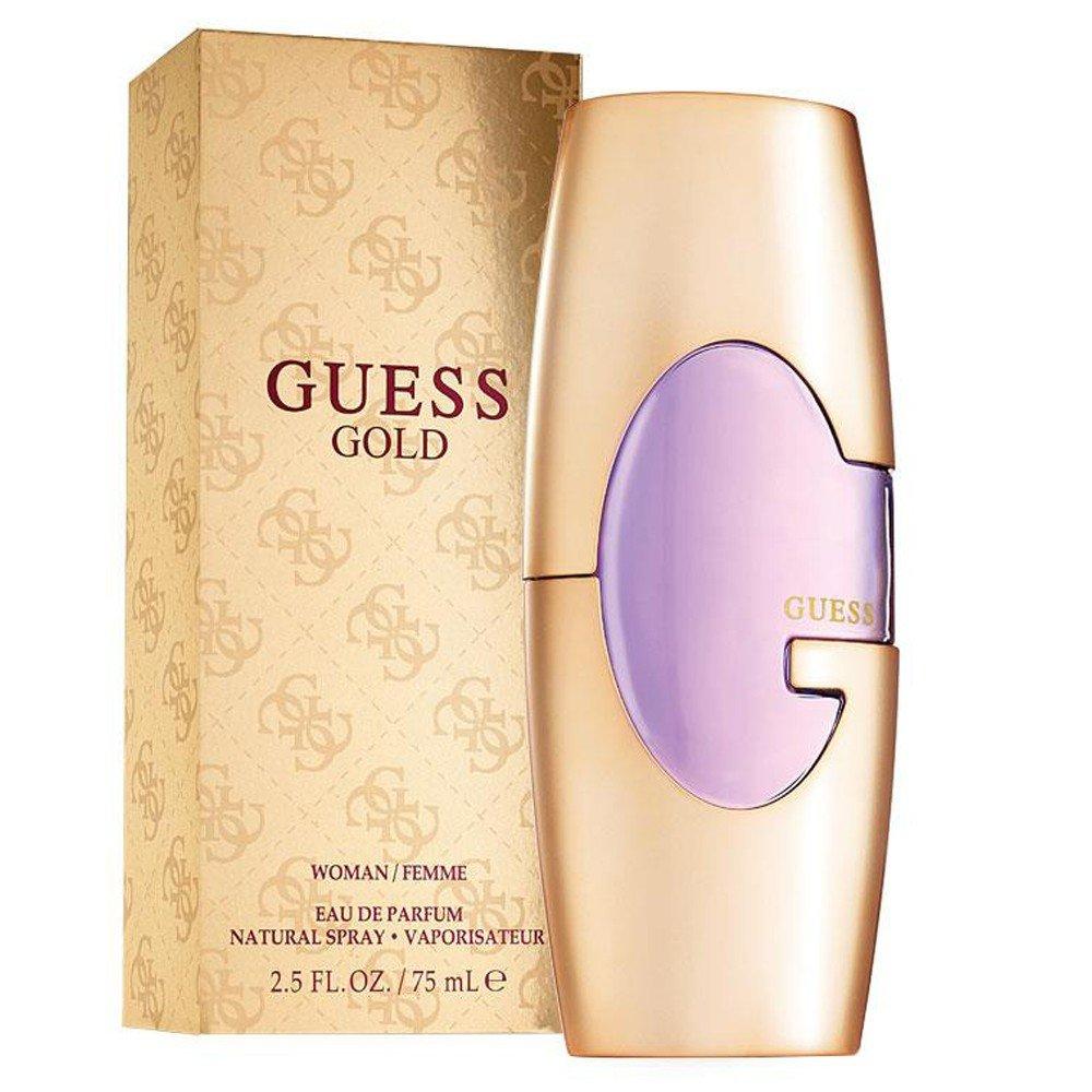 Refect Beauty Guess Gold Eau de Parfum bottle and packaging featuring a sleek gold design with purple accents