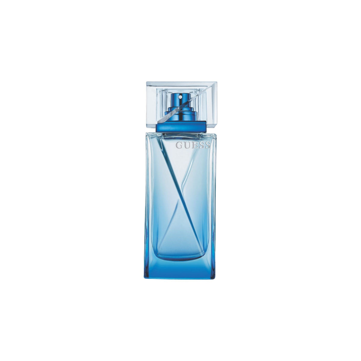 Refect Beauty Guess Night for Men eau de toilette in a sleek blue glass bottle with a clear cap