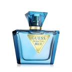 Refect Beauty Guess Seductive Blue Eau de Toilette in a square blue glass bottle with a gold triangular logo label