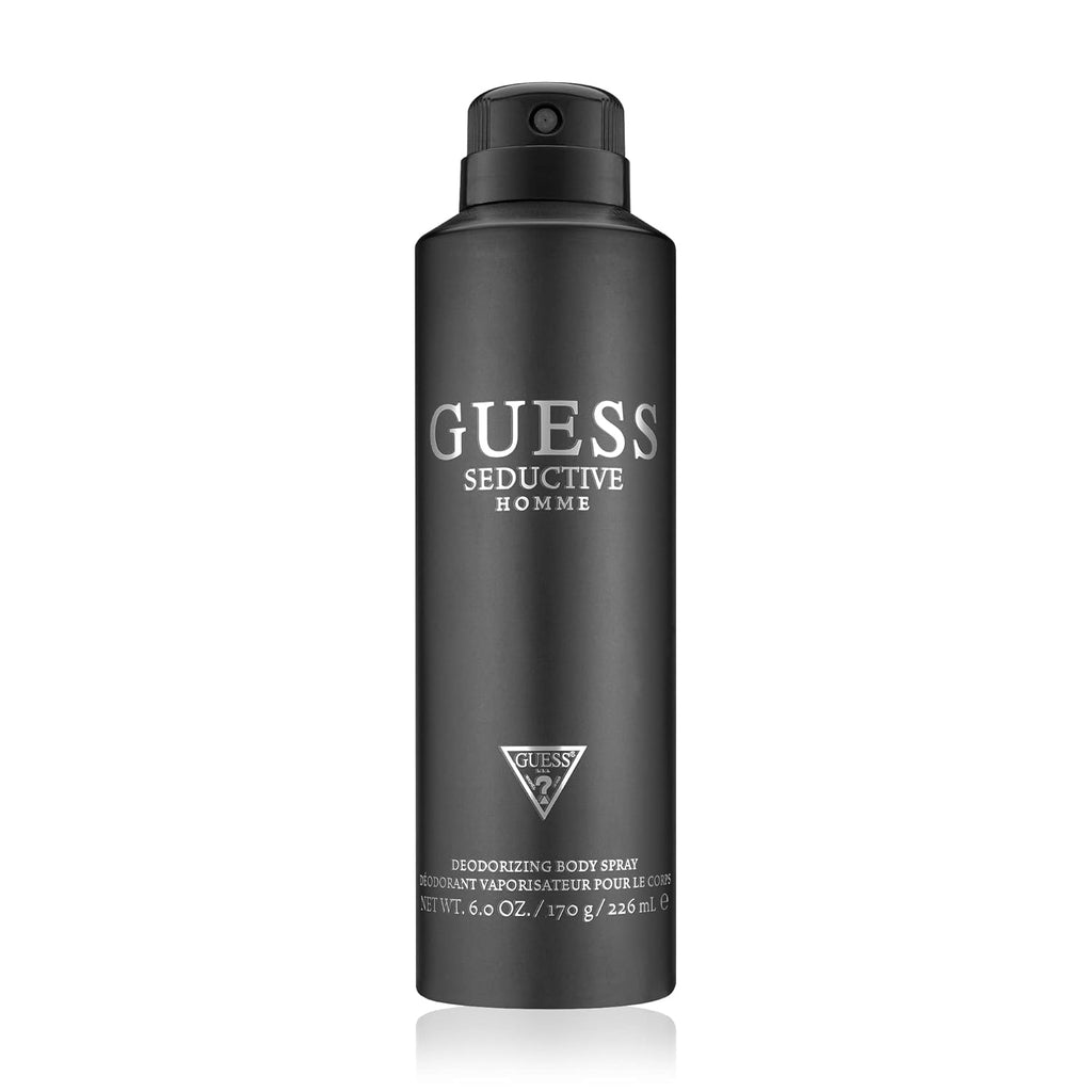 Refect Beauty Guess Seductive Homme deodorizing body spray in a sleek black 226ml canister for men