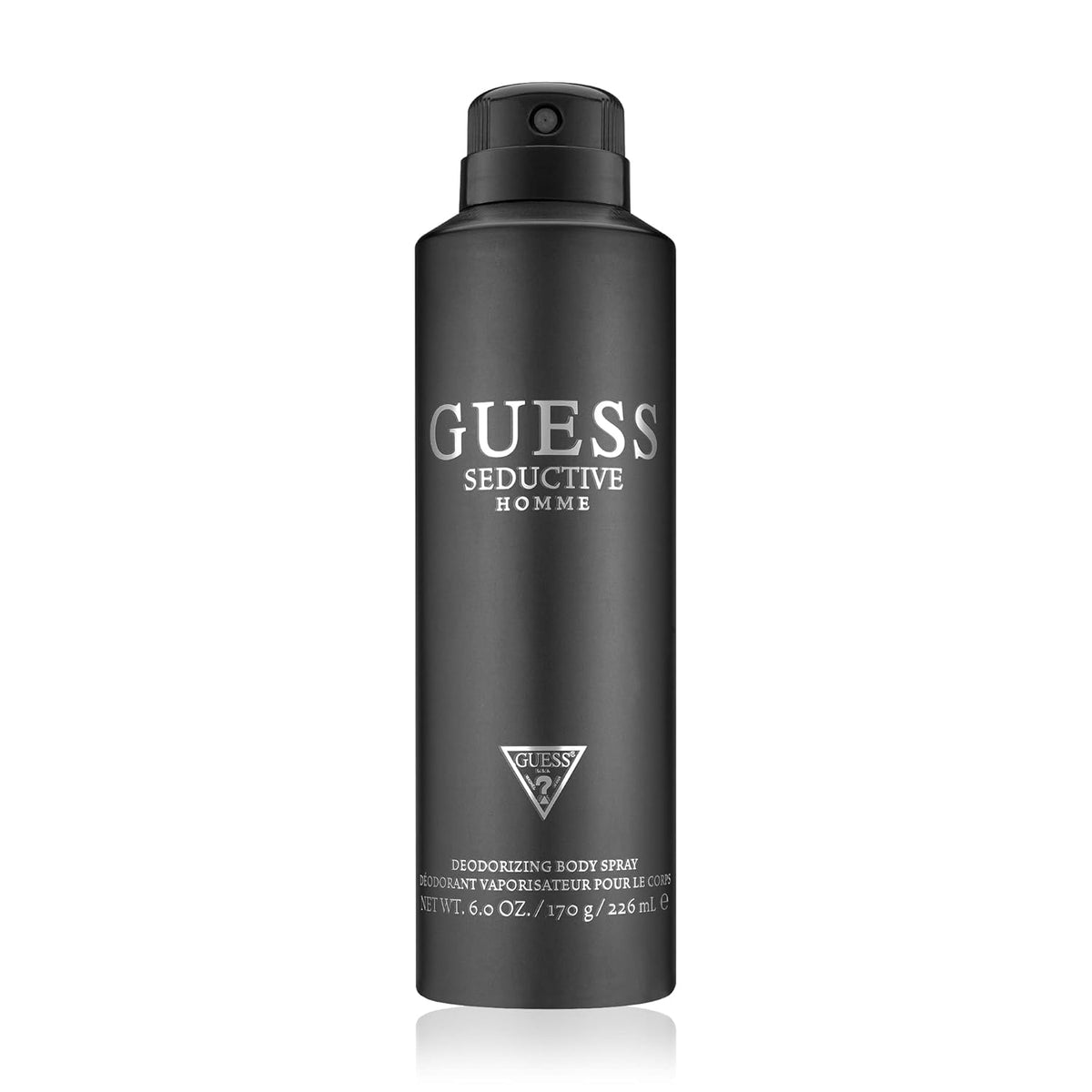 Refect Beauty Guess Seductive Homme deodorizing body spray in a sleek black 226ml canister for men