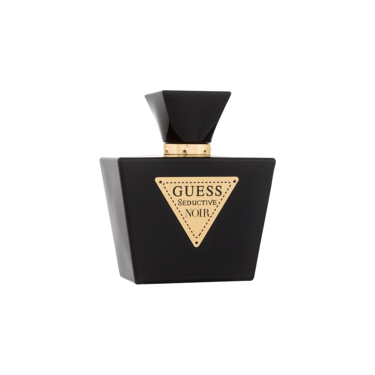 Refect Beauty Guess Seductive Noir eau de toilette in a sleek black bottle with a gold triangular logo plate