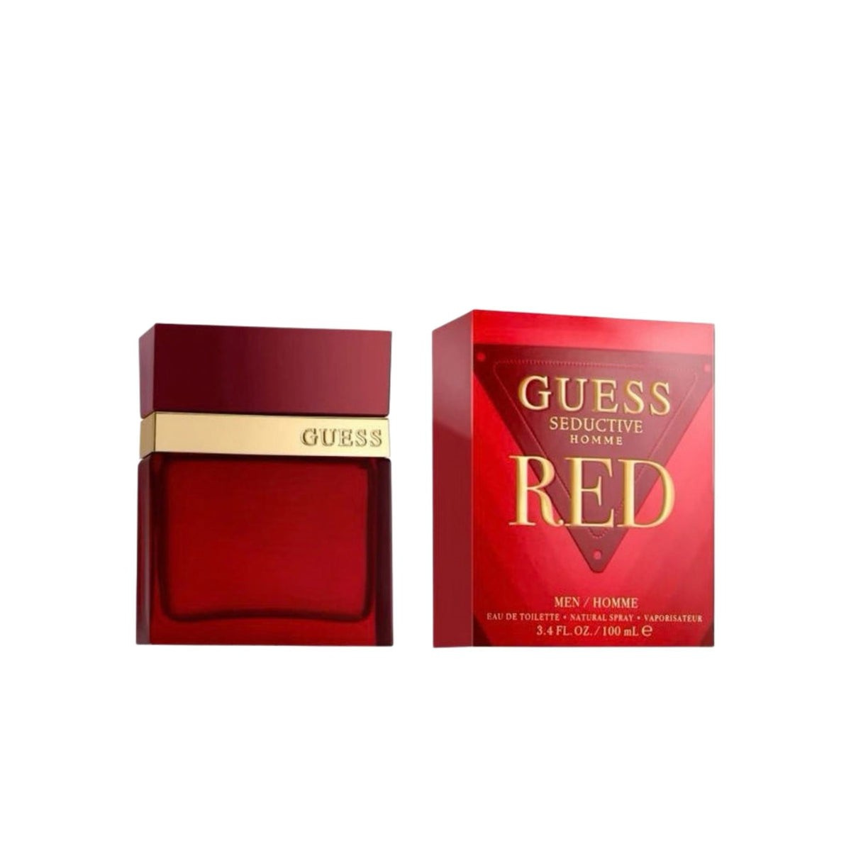 Refect Beauty Guess Seductive Red for Men eau de toilette bottle and red packaging box