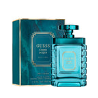 Refect Beauty Guess Uomo Acqua eau de toilette bottle and box in teal with gold accents and aquatic fragrance design