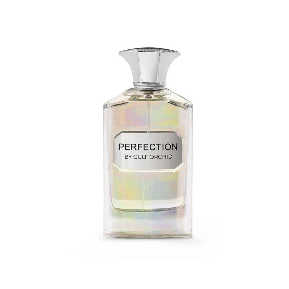Refect Beauty Gulf Orchid Perfection unisex eau de parfum in a rectangular glass bottle with an iridescent finish.