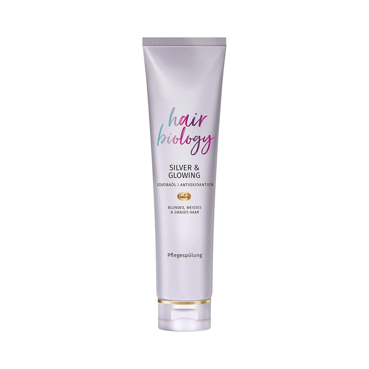 Refect Beauty Hair Biology Silver & Glowing conditioner tube for blonde, grey, and white hair with jojoba oil.