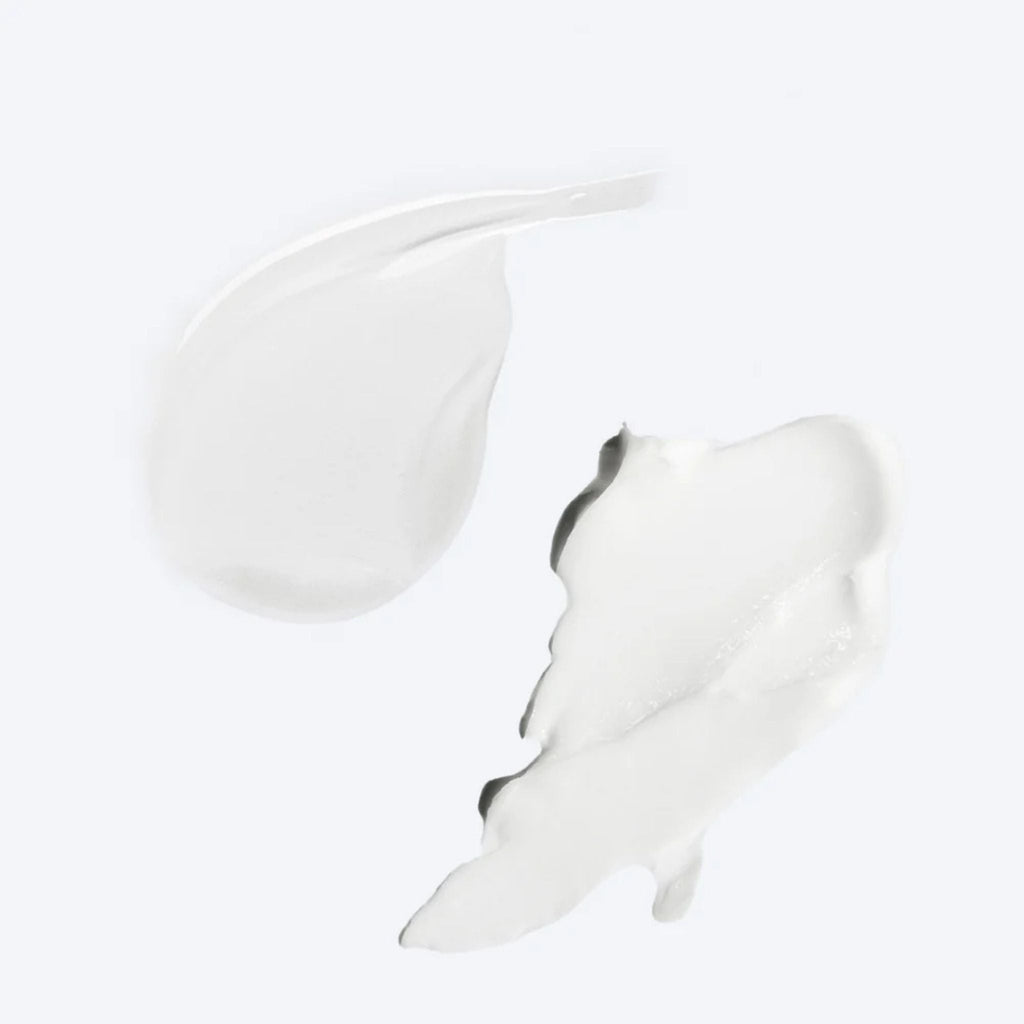 Refect Beauty Hair Burst shampoo and conditioner white cream texture swatches on a clean white background