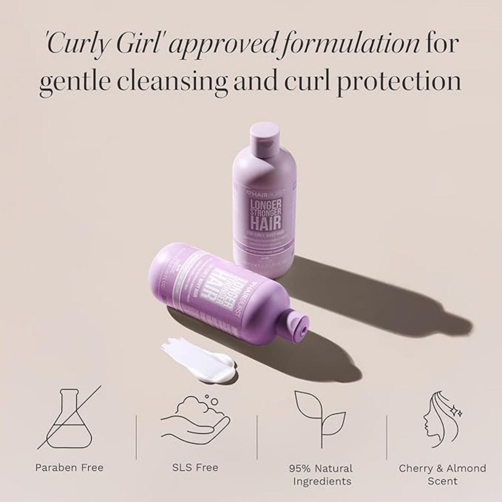 Refect Beauty Hair Burst shampoo and conditioner set for curly hair in light purple bottles with cream texture