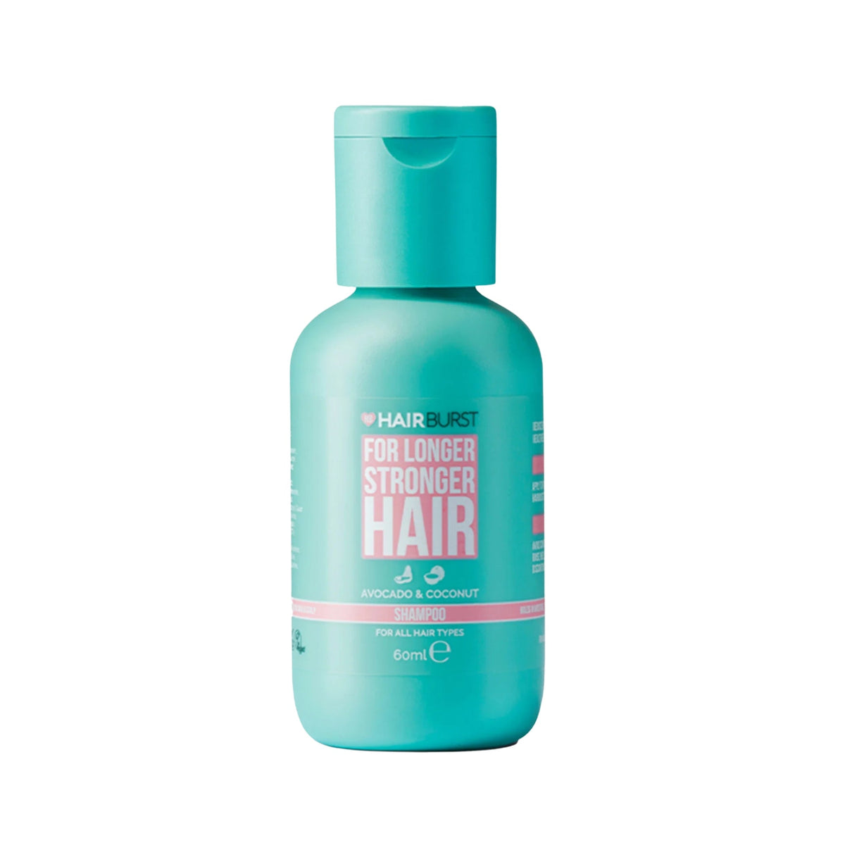 Refect Beauty Hair Burst shampoo bottle in teal with pink text for longer and stronger hair care