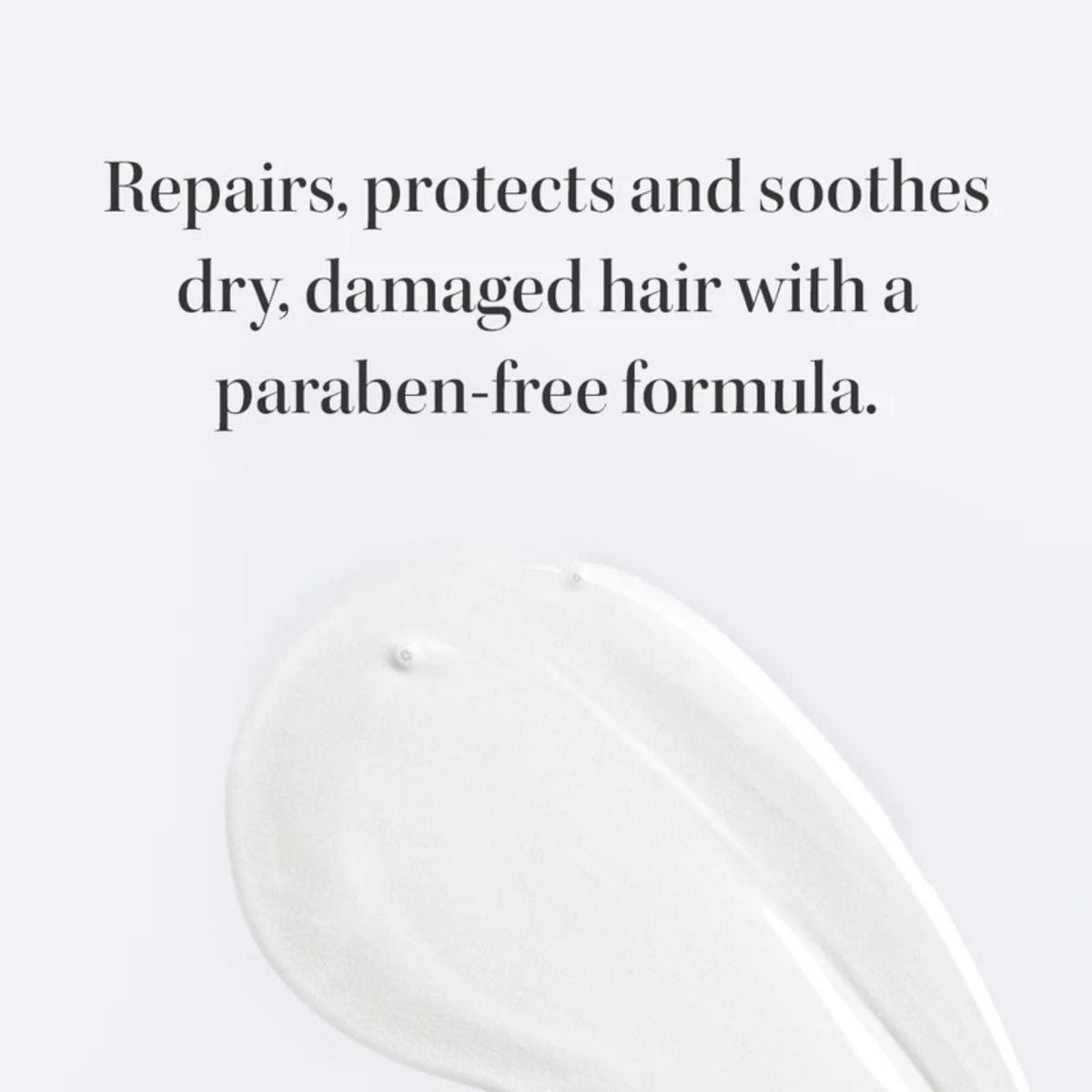 Refect Beauty Hair Burst shampoo texture showing a smooth white nourishing formula for dry and damaged hair repair