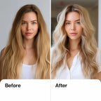 Refect Beauty GK Hair deep conditioner mask before and after results showing smoother, shinier, hydrated blonde hair