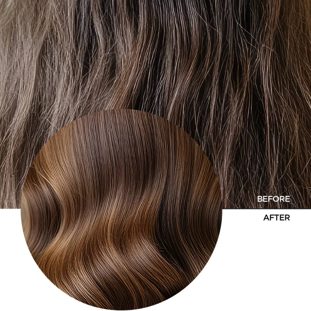 Refect Beauty Revox B77 Plex bond repair shampoo before and after results showing smoother, shinier, healthier hair.