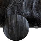 Refect Beauty comparison showing dark hair before and after using Revox B77 Plex Bond Care Conditioner for smoothness