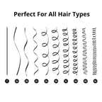 Refect Beauty hair type chart showing various curl patterns from straight to coily for hair care guidance