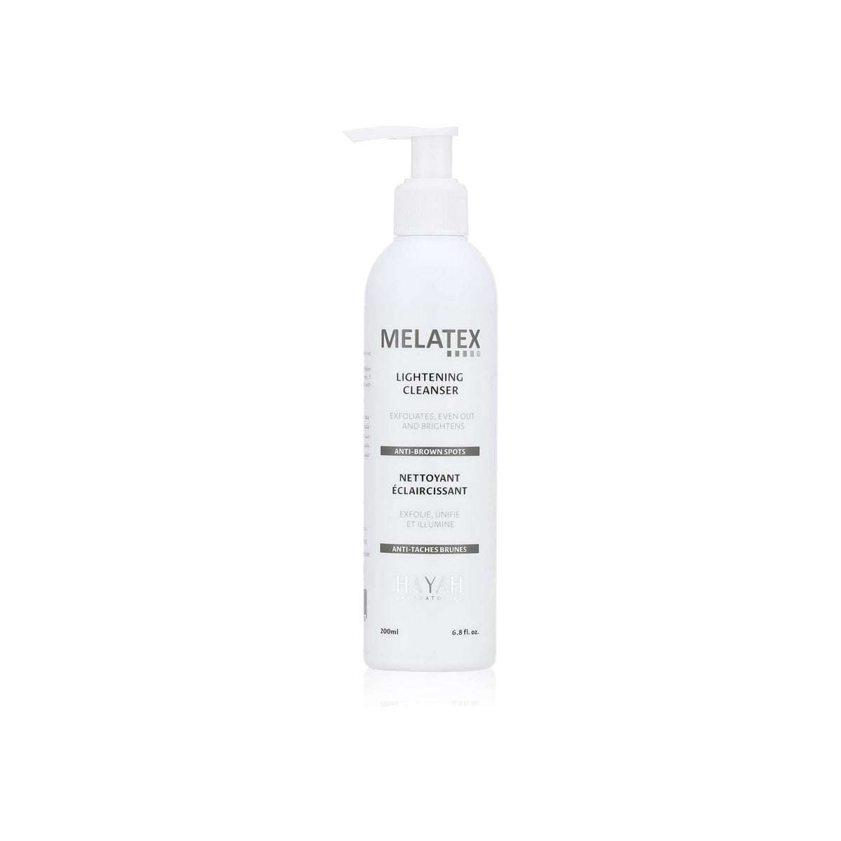 Refect Beauty Hayah Melatex Lightening Cleanser in a white pump bottle for brightening and even skin tone.