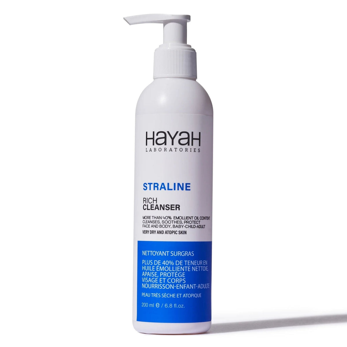 Refect Beauty Hayah Straline Rich Cleanser in a white pump bottle for dry and sensitive skin