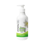 Refect Beauty Hepta Panthenol repair and strengthen hair shampoo in a white pump bottle with a lily flower design.
