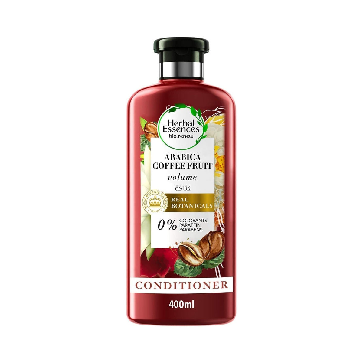 Refect Beauty Herbal Essences Bio:Renew Arabica Coffee Fruit volume conditioner bottle in a 400ml size.