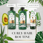 Refect Beauty Herbal Essences Potent Aloe and Avocado Oil curly hair routine set with shampoo, conditioner, and cream.
