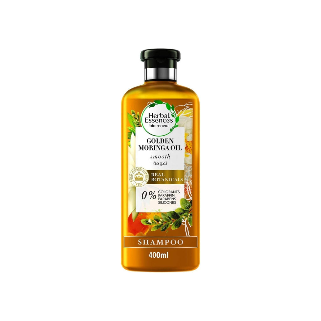 Refect Beauty Herbal Essences Bio:Renew Golden Moringa Oil shampoo bottle for smoothing dry and frizzy hair