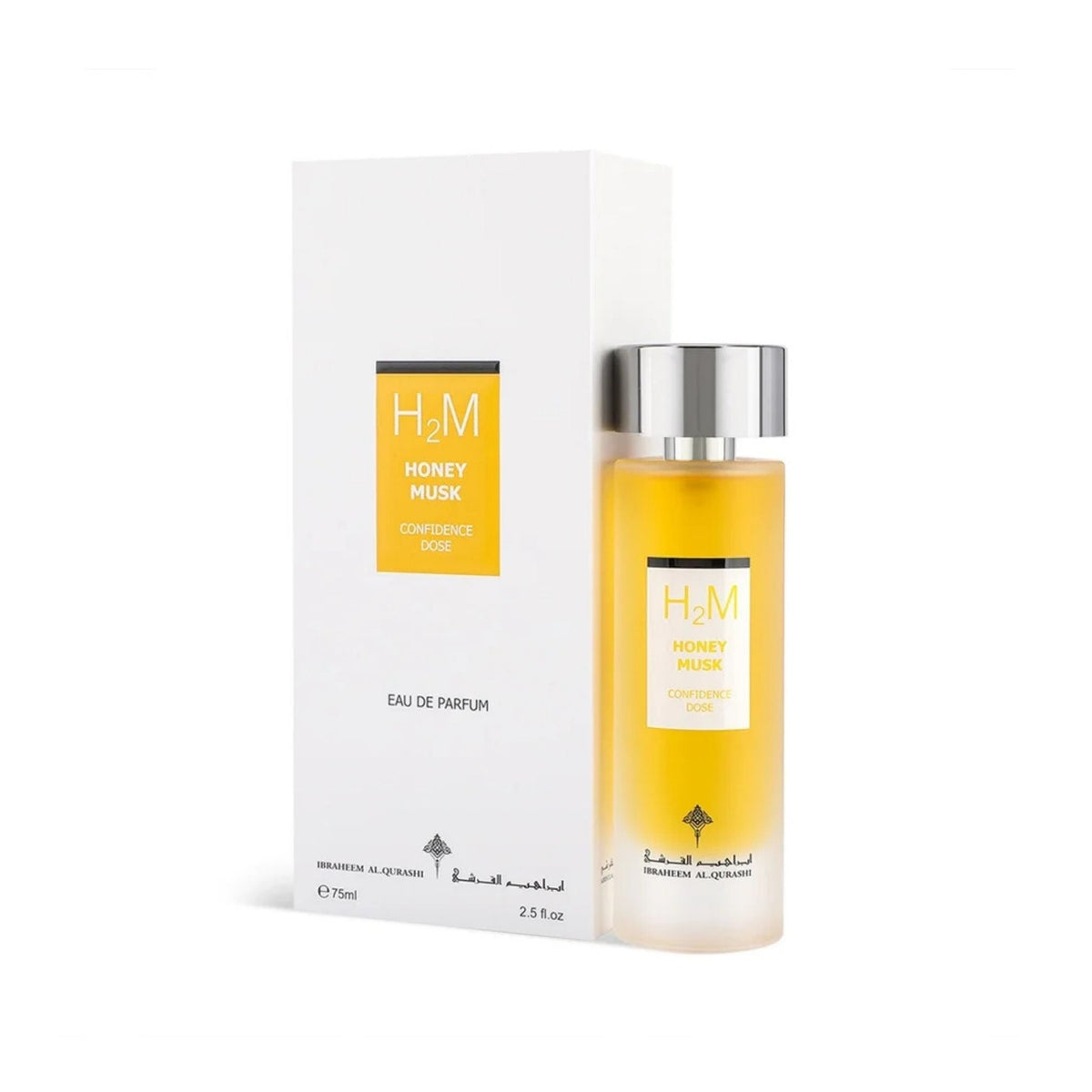 Refect Beauty Ibrahim Al Qurashi Honey Musk Confidence Dose perfume bottle and white box packaging