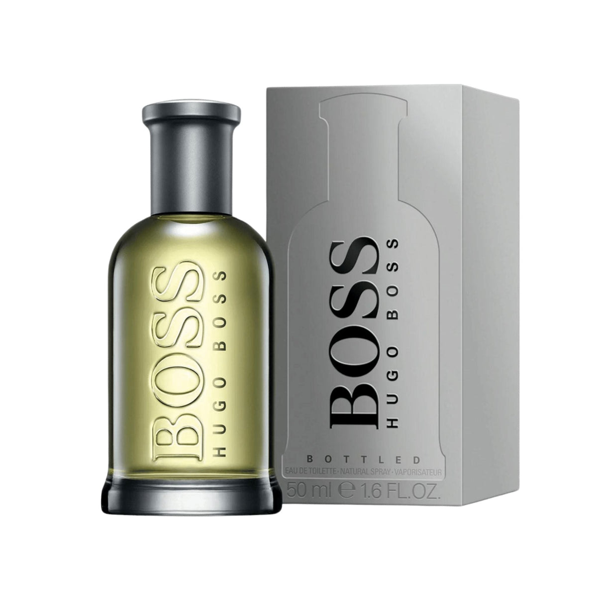 Refect Beauty Hugo Boss Bottled Eau de Toilette fragrance bottle with its iconic silver box packaging.
